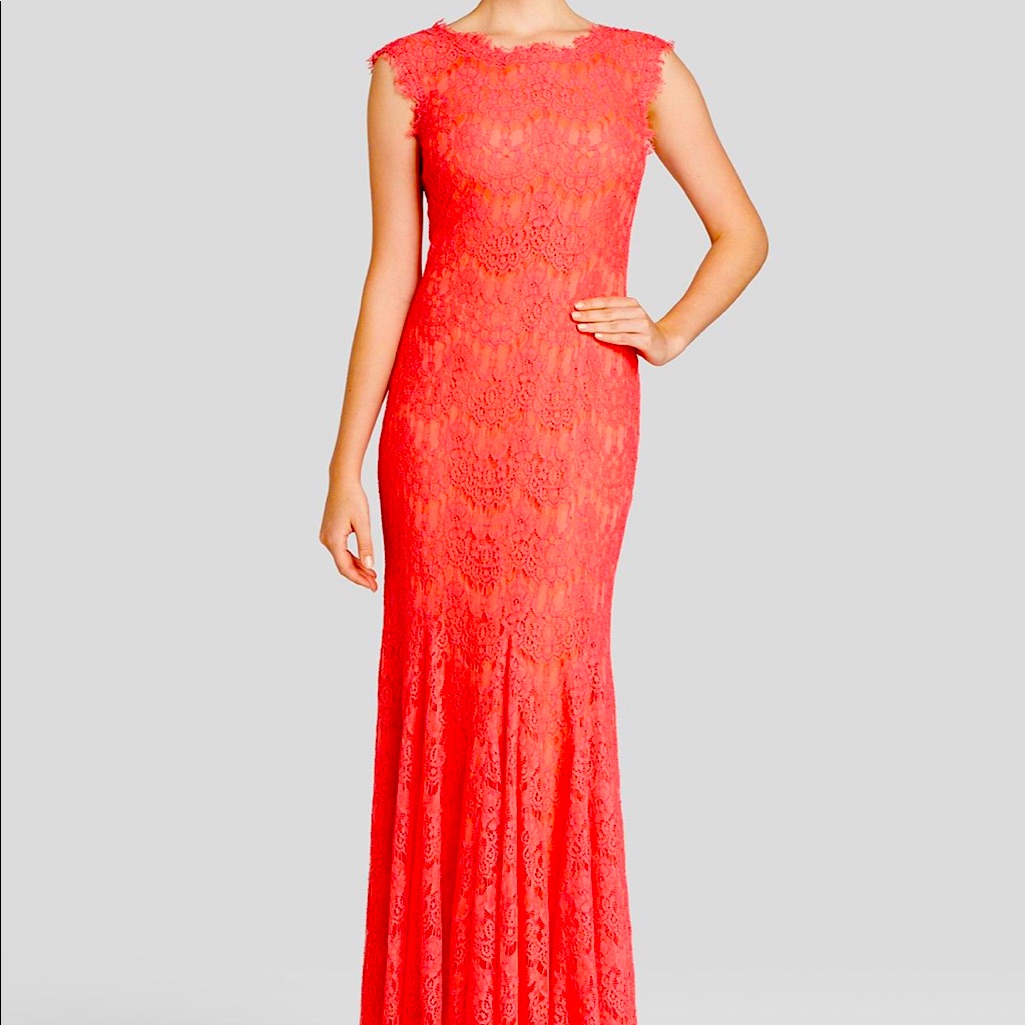 Aqua For Bloomies Coral/Orange Dress/Gown Size 0
